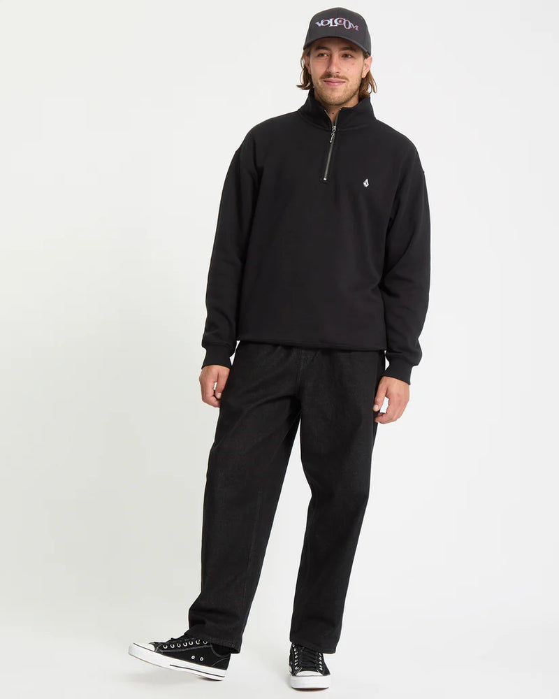 Load image into Gallery viewer, Volcom Men&#39;s Single Stone Quarter Zip Sweatshirt Black A4632503-BLK
