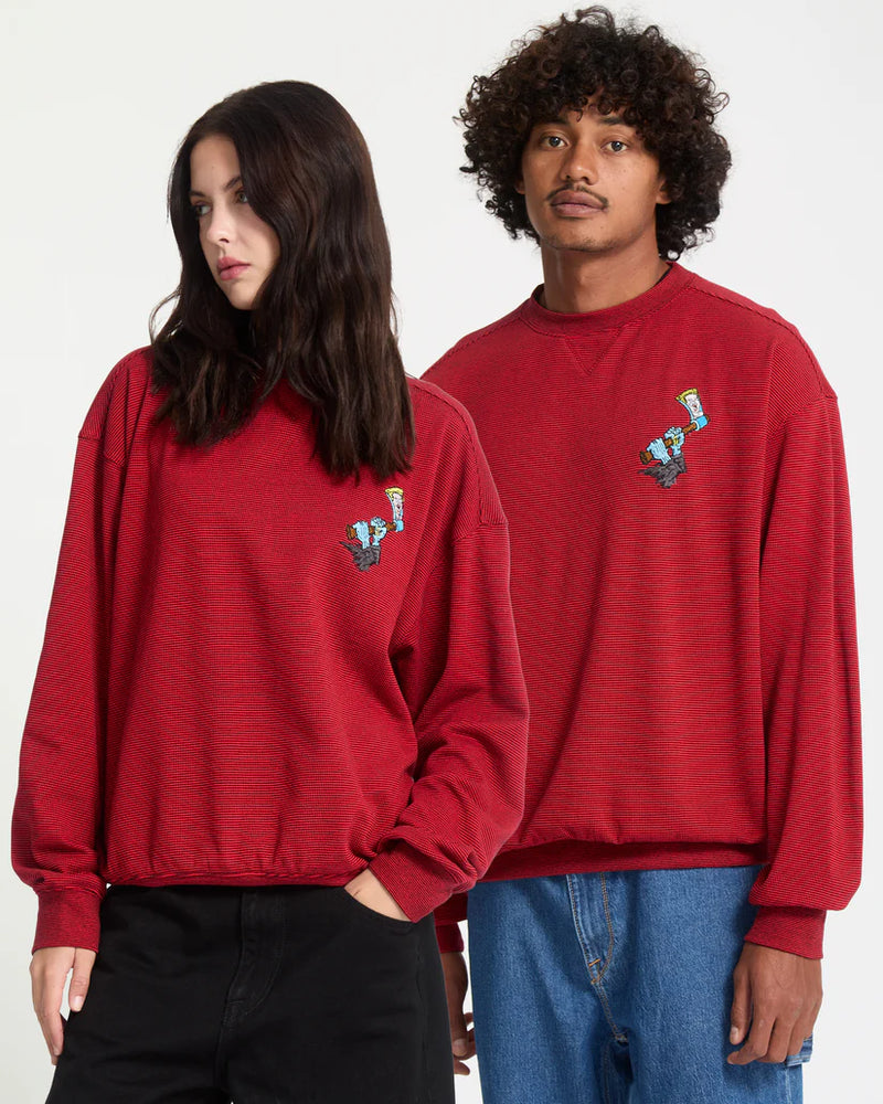 Load image into Gallery viewer, Volcom Unisex J.J. Villard Sweatshirt Lifeguard Red A4632505_LRD
