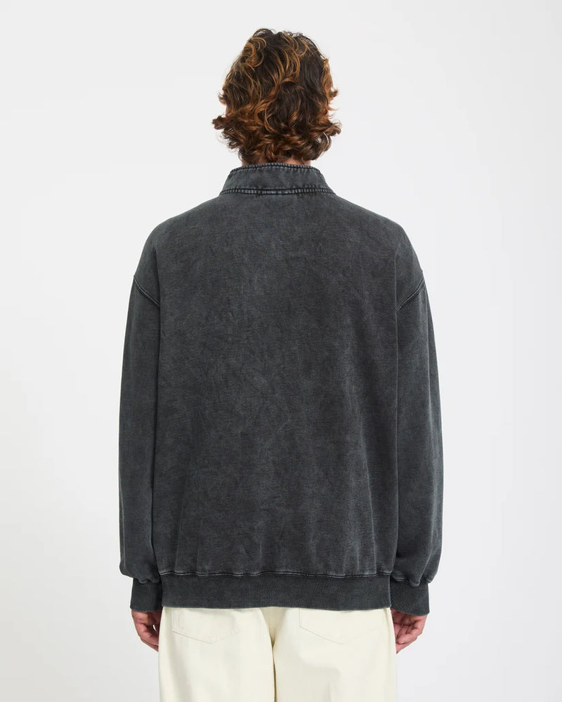 Load image into Gallery viewer, Volcom Men's Single Stone Quarter Zip Sweatshirt Light Acid Black A4632625-LAB
