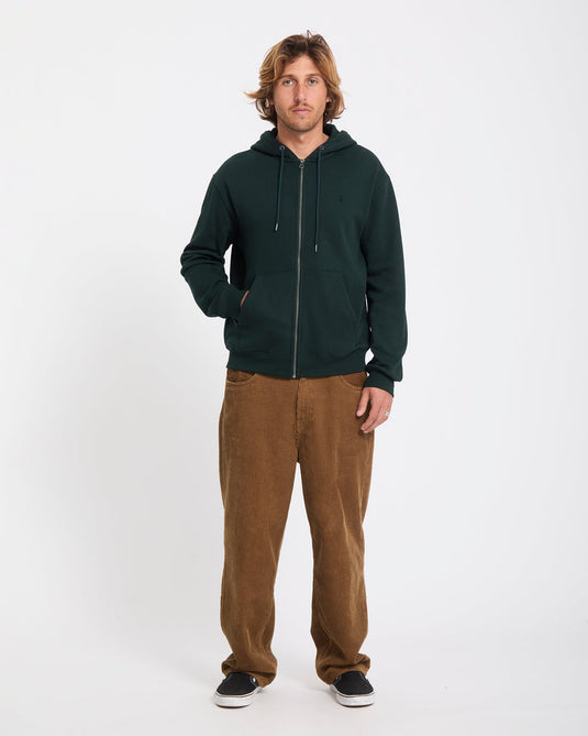 Volcom Men's Single Stone Zip Hoodie Scarab A4812605-SCB
