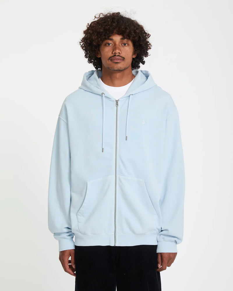 Load image into Gallery viewer, Volcom Men's Single Stone Full Zip Hoodie Light Blue Acid A4812609_LBA
