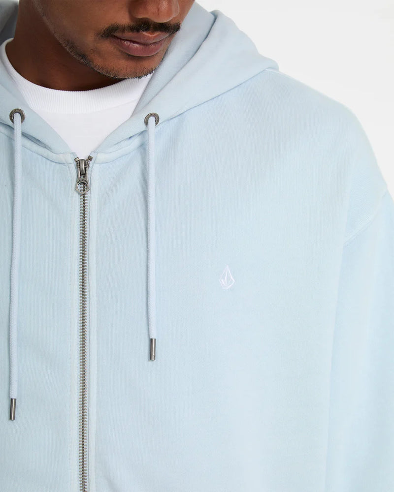 Load image into Gallery viewer, Volcom Men's Single Stone Full Zip Hoodie Light Blue Acid A4812609_LBA
