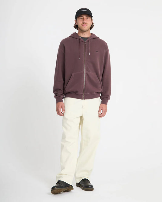 Volcom Men's Single Stone Full Zip Hoodie Pistol Punch A4812609_PSP