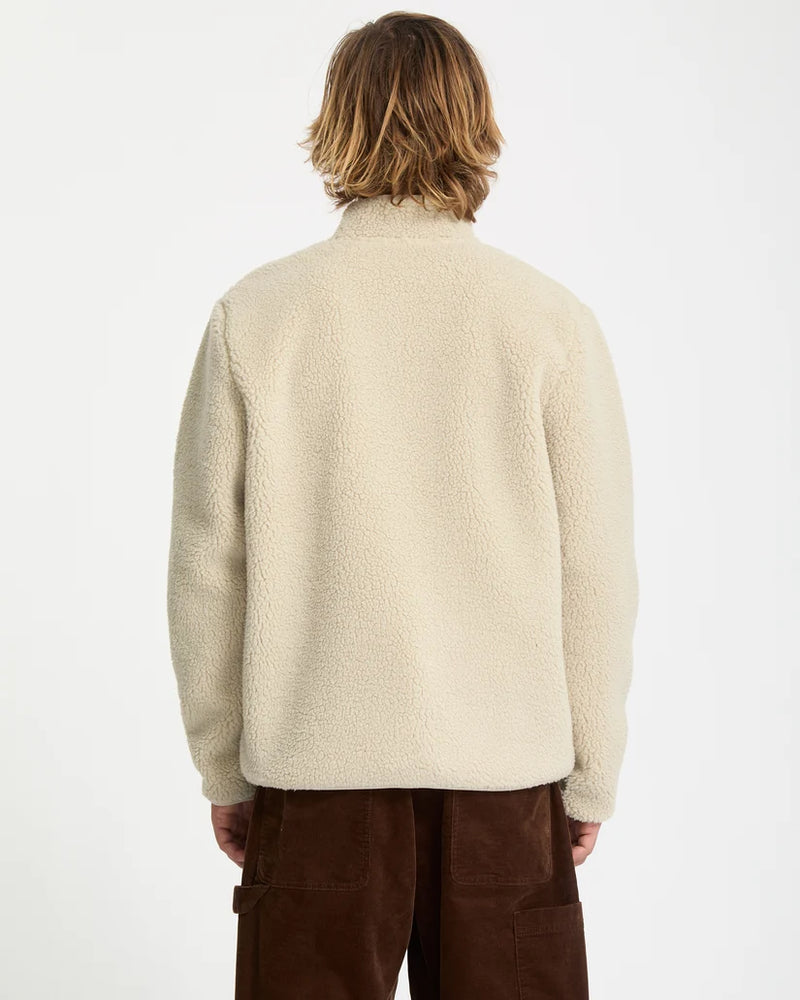 Load image into Gallery viewer, Volcom Men's Muzzer Fuzzar Zip Sherpa Fleece Stone A4832603-STN
