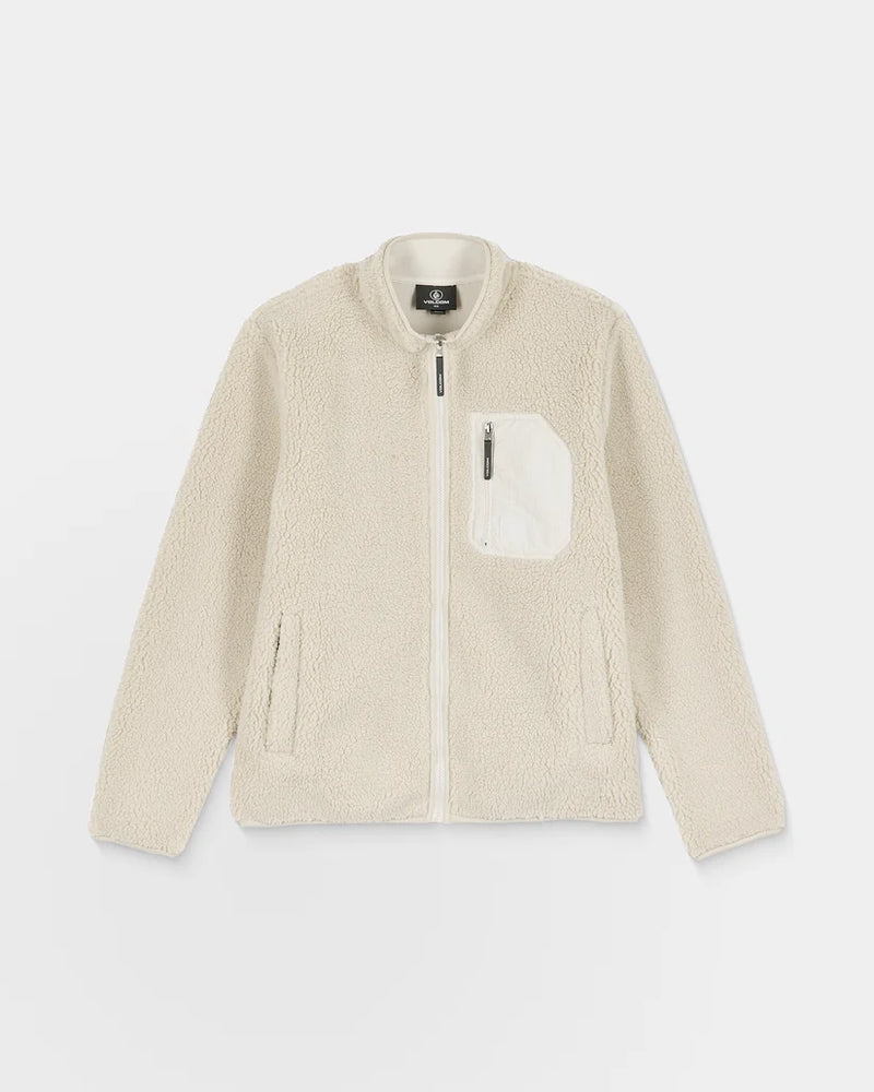 Load image into Gallery viewer, Volcom Men's Muzzer Fuzzar Zip Sherpa Fleece Stone A4832603-STN
