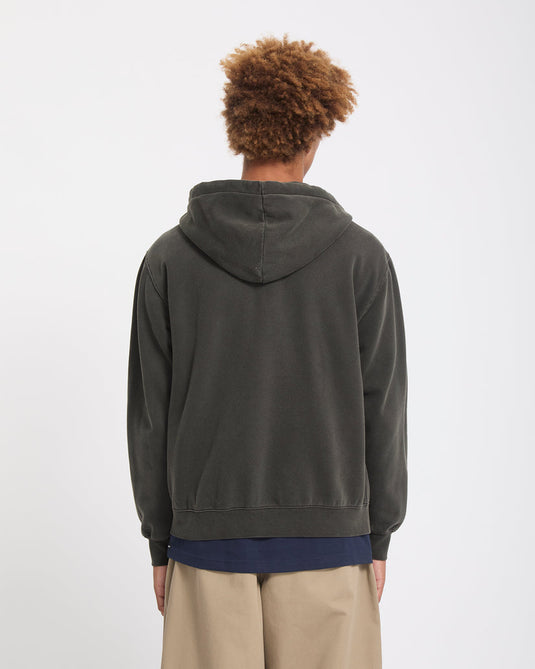 Volcom Men's Single Stone Zip Sweatshirt Rinsed Black A4832606-RIB