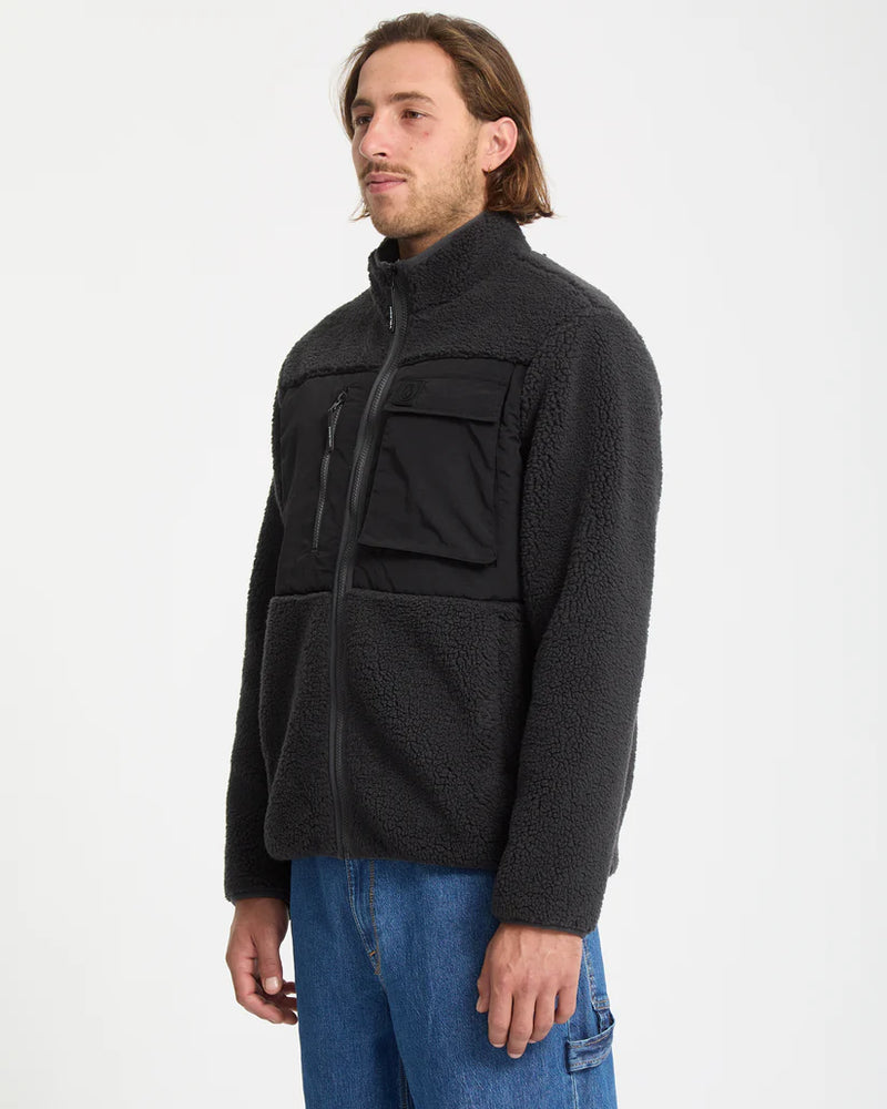 Load image into Gallery viewer, Volcom Men&#39;s Storm Stone Zip Fleece Asphalt Black A4842300-ASB
