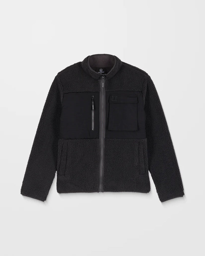 Load image into Gallery viewer, Volcom Men&#39;s Storm Stone Zip Fleece Asphalt Black A4842300-ASB
