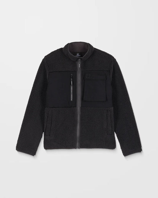 Volcom Men's Storm Stone Zip Fleece Asphalt Black A4842300-ASB