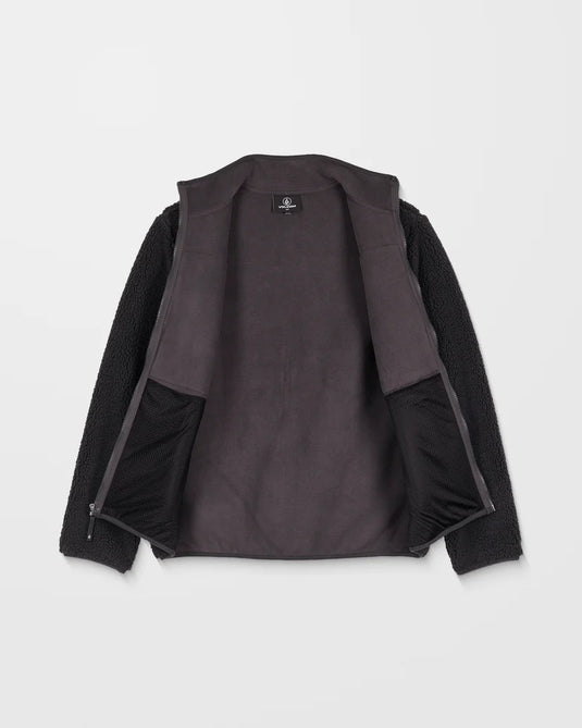 Volcom Men's Storm Stone Zip Fleece Asphalt Black A4842300-ASB