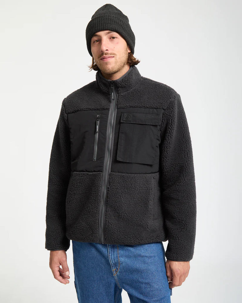 Load image into Gallery viewer, Volcom Men&#39;s Storm Stone Zip Fleece Asphalt Black A4842300-ASB
