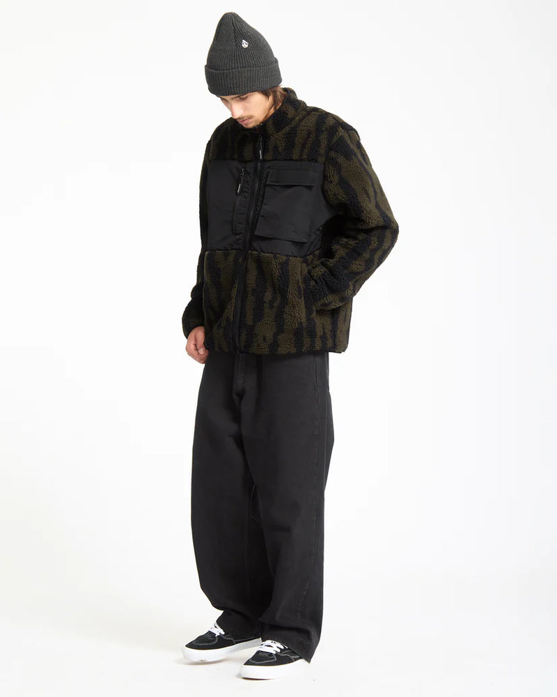 Load image into Gallery viewer, Volcom Men&#39;s Storm Stone Sherpa ZIp Sweatshirt Sage Leaf A4842300-SLE
