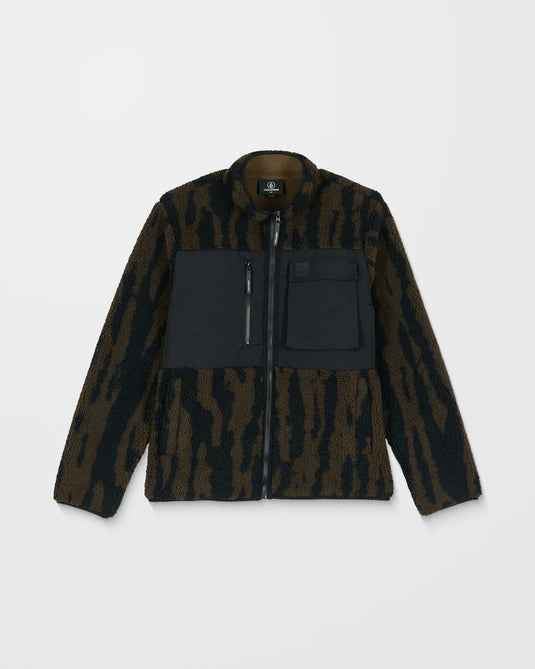 Volcom Men's Storm Stone Sherpa ZIp Sweatshirt Sage Leaf A4842300-SLE