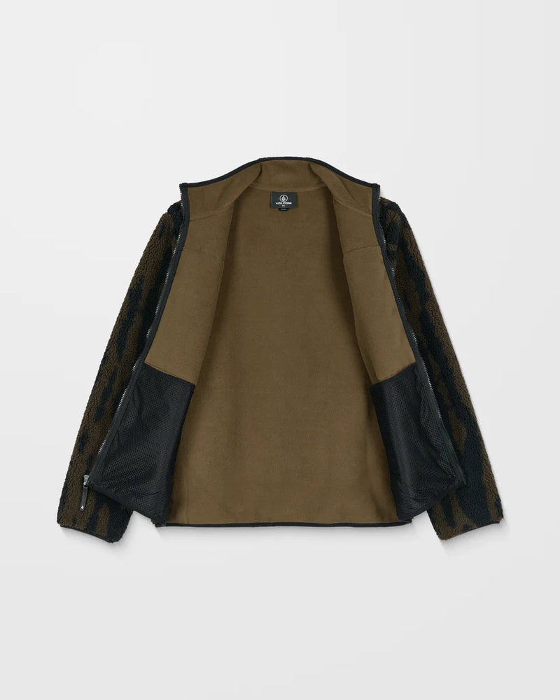 Load image into Gallery viewer, Volcom Men&#39;s Storm Stone Sherpa ZIp Sweatshirt Sage Leaf A4842300-SLE
