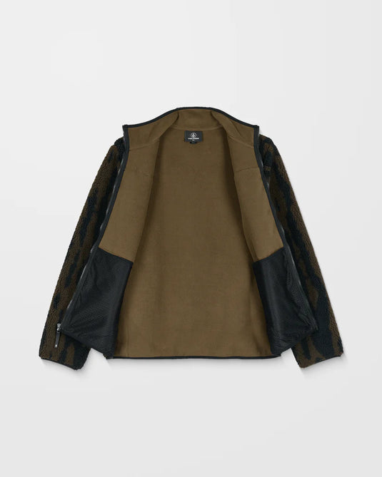 Volcom Men's Storm Stone Sherpa ZIp Sweatshirt Sage Leaf A4842300-SLE