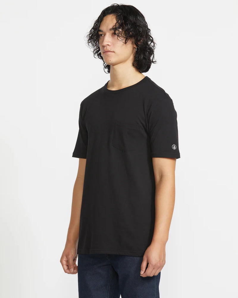 Load image into Gallery viewer, Volcom Men&#39;s Solid Pocket Short Sleeve T-Shirt Black A5042210_BLK
