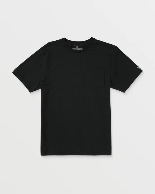 Volcom Men's Solid Pocket Short Sleeve T-Shirt Black A5042210_BLK