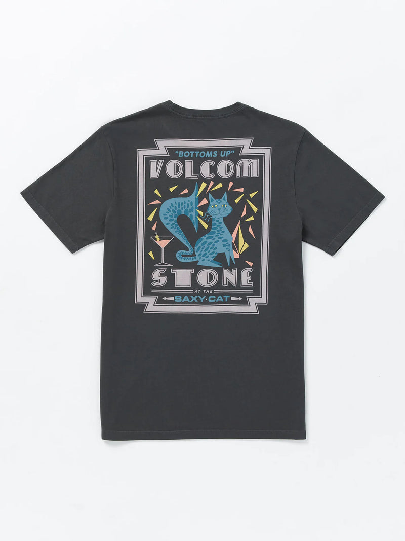 Load image into Gallery viewer, Volcom Men&#39;s Saxy Cat T-Shirt Stealth A5212400_STH
