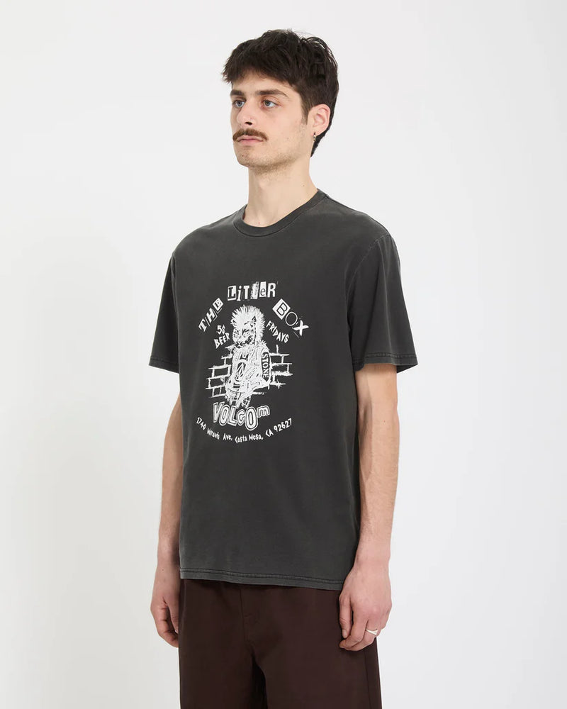 Load image into Gallery viewer, Volcom Men's Punkat T-Shirt Black A5212613_BLK
