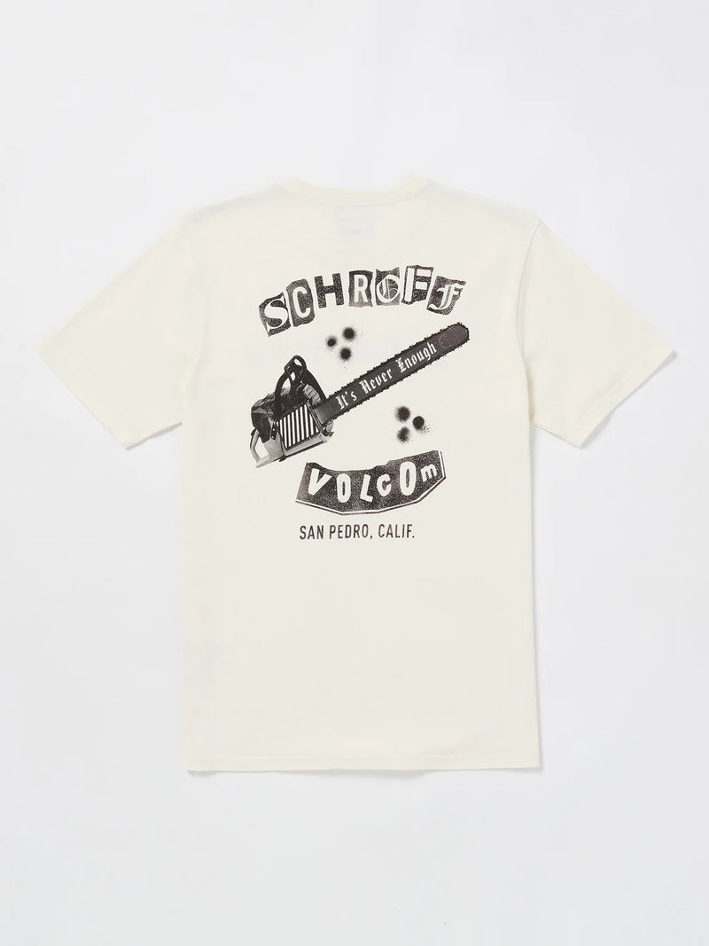 Load image into Gallery viewer, Volcom X Schroff Chainshaw T-Shirt Off White A5222403_OFW
