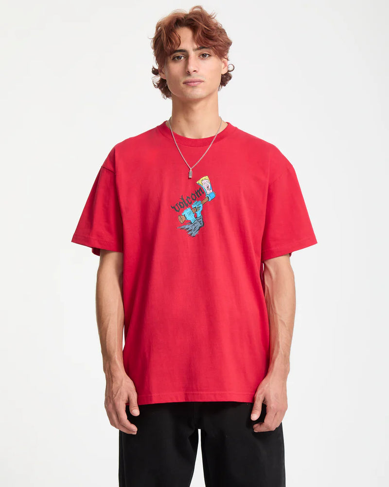 Load image into Gallery viewer, Volcom Men&#39;s J.J. Villard T-Shirt 3 Lifeguard Red A5232555-LRD
