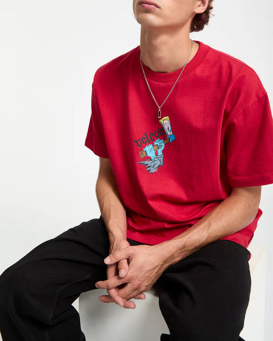 Volcom Men's J.J. Villard T-Shirt 3 Lifeguard Red A5232555-LRD