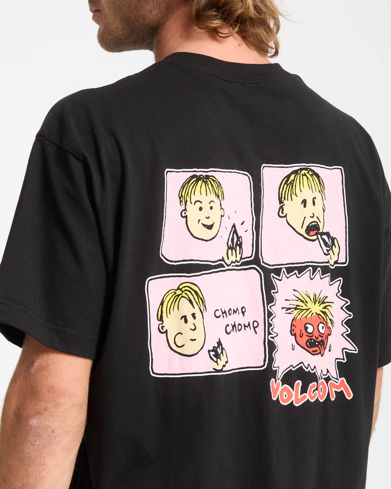 Load image into Gallery viewer, Volcom Men&#39;s Chomp Chomp T-Shirt Black A5232558-BLK

