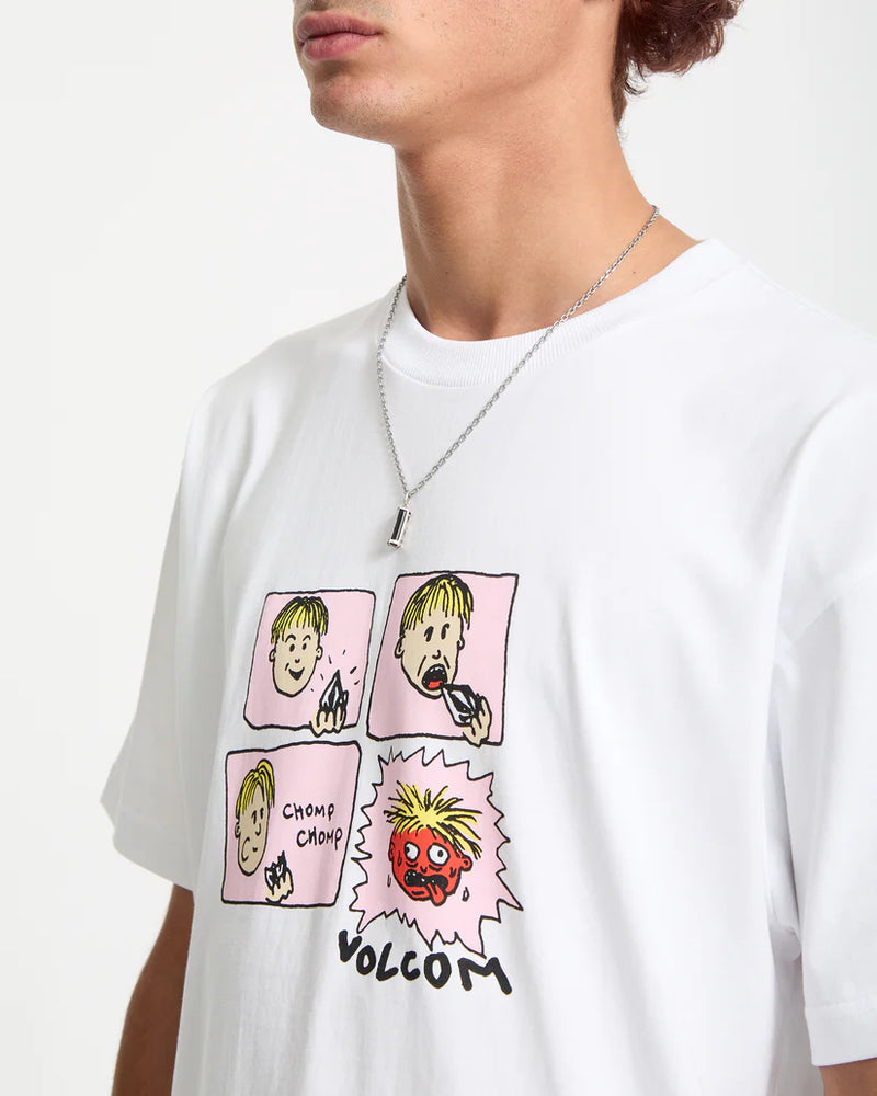 Load image into Gallery viewer, Volcom Men&#39;s Chomp Chomp T-Shirt White A5232558-WHT

