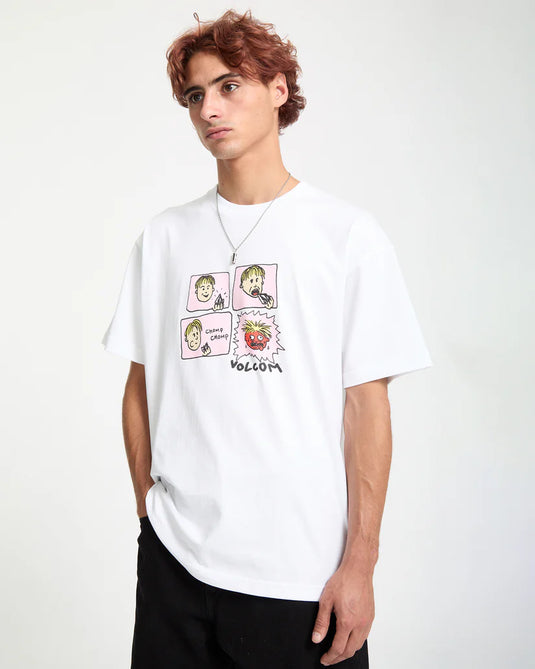 Volcom Men's Chomp Chomp T-Shirt White A5232558-WHT