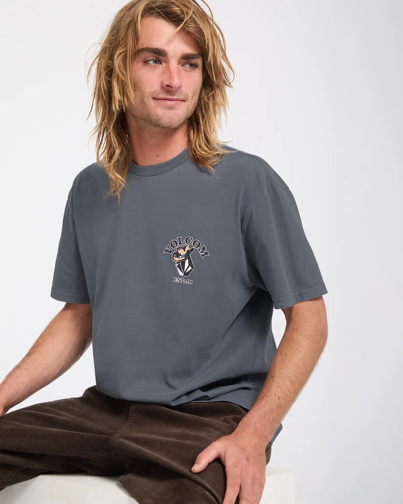 Load image into Gallery viewer, Volcom Men's Bad Luck T-Shirt Storm Blue A5232603-SRB
