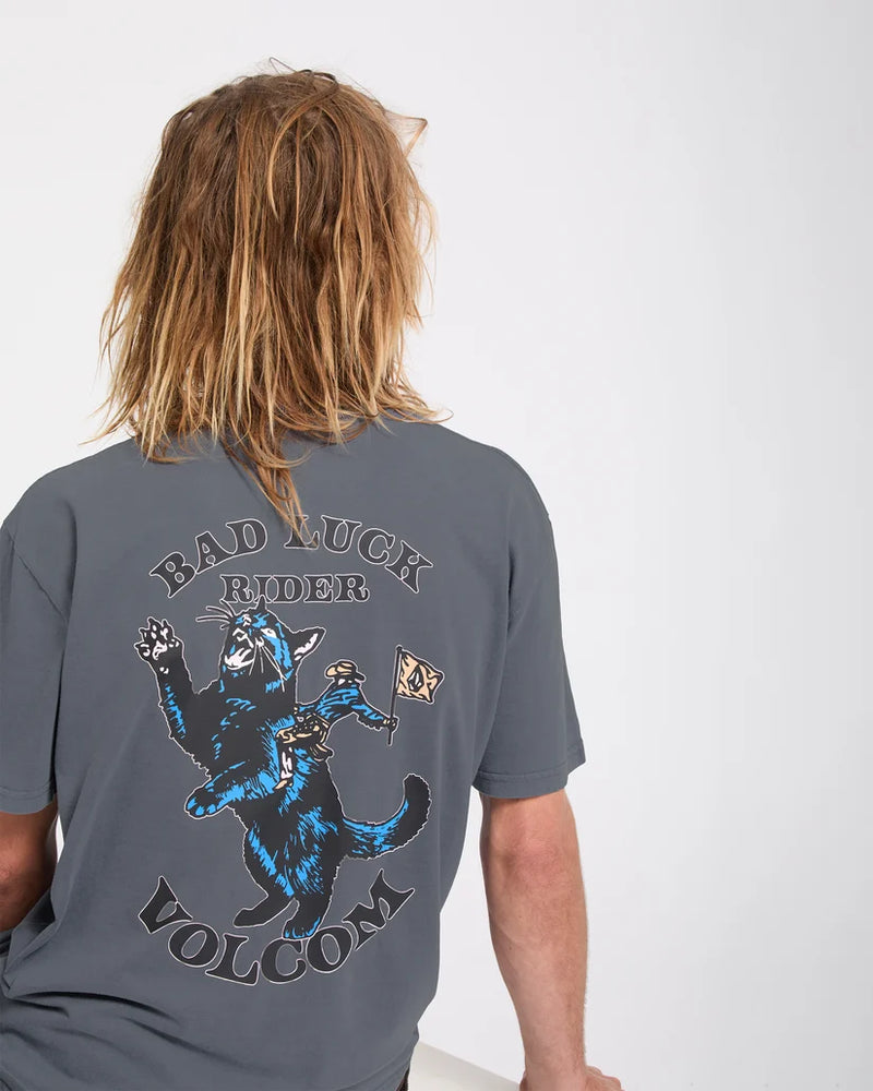 Load image into Gallery viewer, Volcom Men's Bad Luck T-Shirt Storm Blue A5232603-SRB
