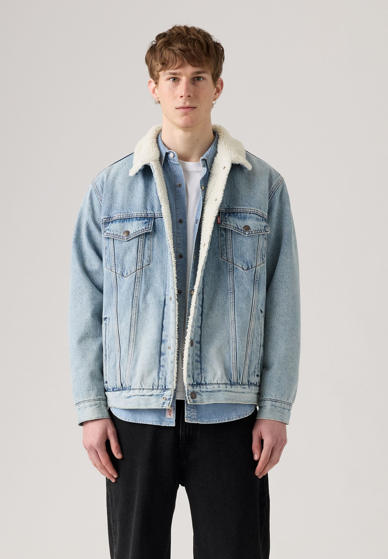Load image into Gallery viewer, Levi&#39;s Men&#39;s Original Trucker Jacket Blue Sherpa A57840026
