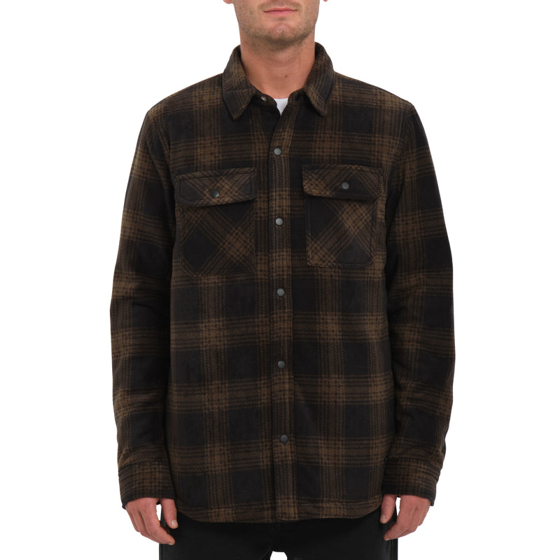 Load image into Gallery viewer, Volcom Bowered Fleece Over-Shirt Bison A5832202-BSN
