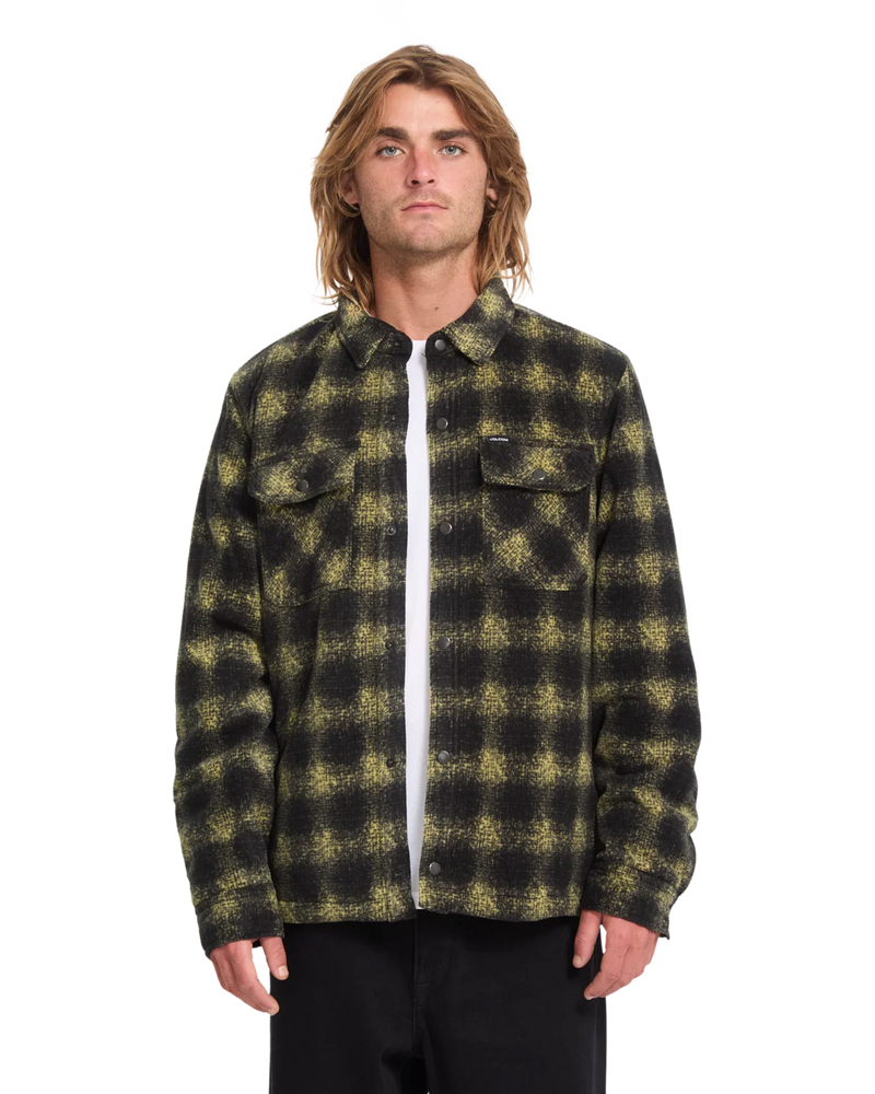 Load image into Gallery viewer, Volcom Men's Bowered II Fleece Shirt Mustard A5832601-MUS
