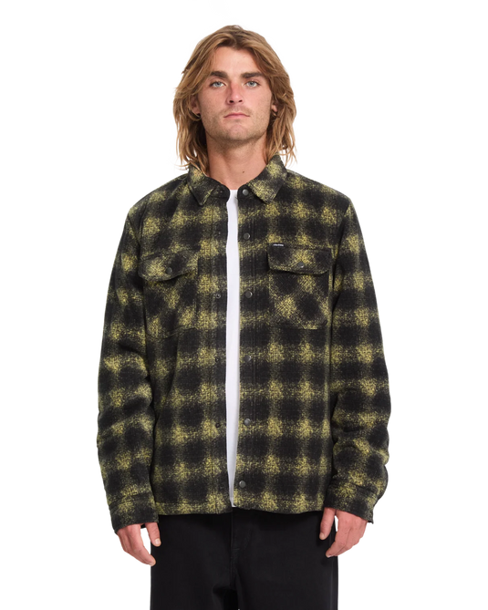 Volcom Men's Bowered II Fleece Shirt Mustard A5832601-MUS