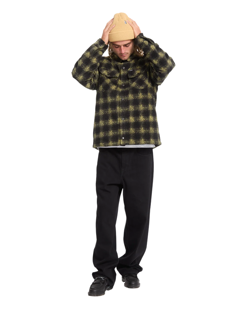 Load image into Gallery viewer, Volcom Men's Bowered II Fleece Shirt Mustard A5832601-MUS
