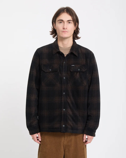 Volcom Men's Bowered II Fleece Shirt Cacao A5832601-CAO