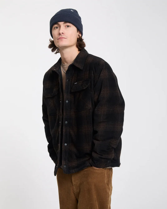 Volcom Men's Bowered II Fleece Shirt Cacao A5832601-CAO