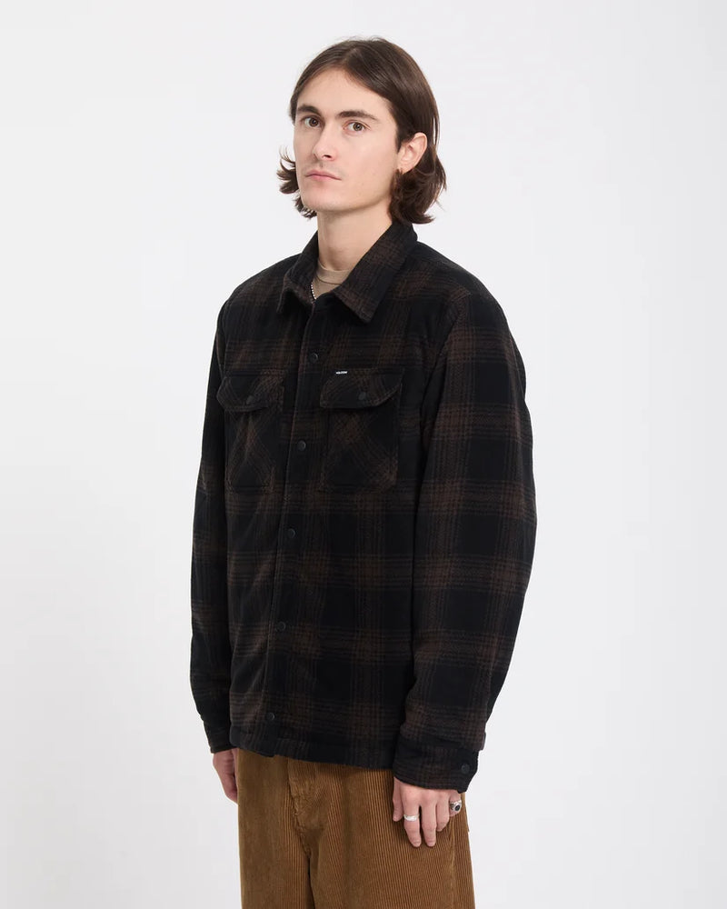 Load image into Gallery viewer, Volcom Men's Bowered II Fleece Shirt Cacao A5832601-CAO
