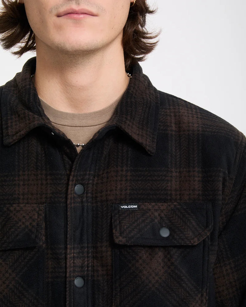 Load image into Gallery viewer, Volcom Men's Bowered II Fleece Shirt Cacao A5832601-CAO
