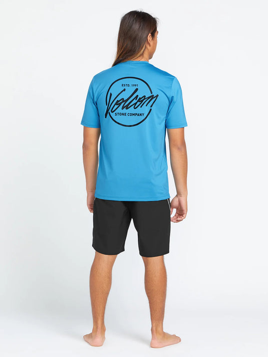 Volcom Men's Stone Stamp Loose Fit T-Shirt Tidal Blue A9112400_TBL