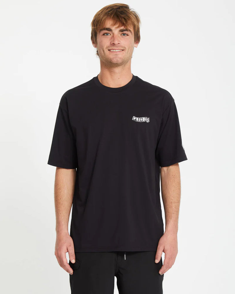 Load image into Gallery viewer, Volcom Men&#39;s Pistol Surf Rashguard Black A9112503_BLK
