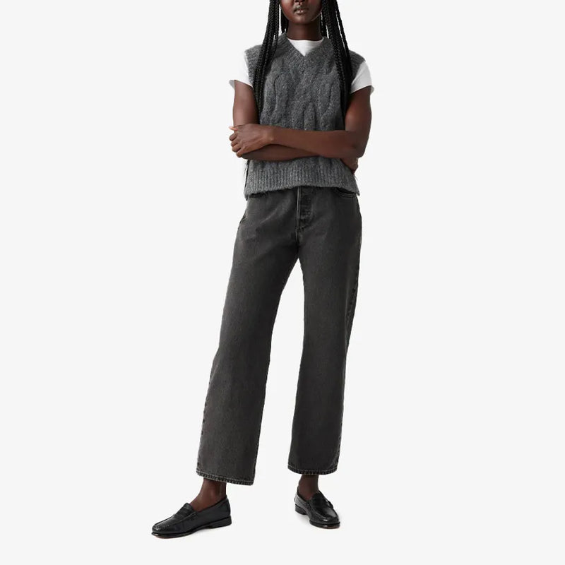 Load image into Gallery viewer, Levi's Women's 501® 90s Ankle Pants Smooth Operator Black A91500000
