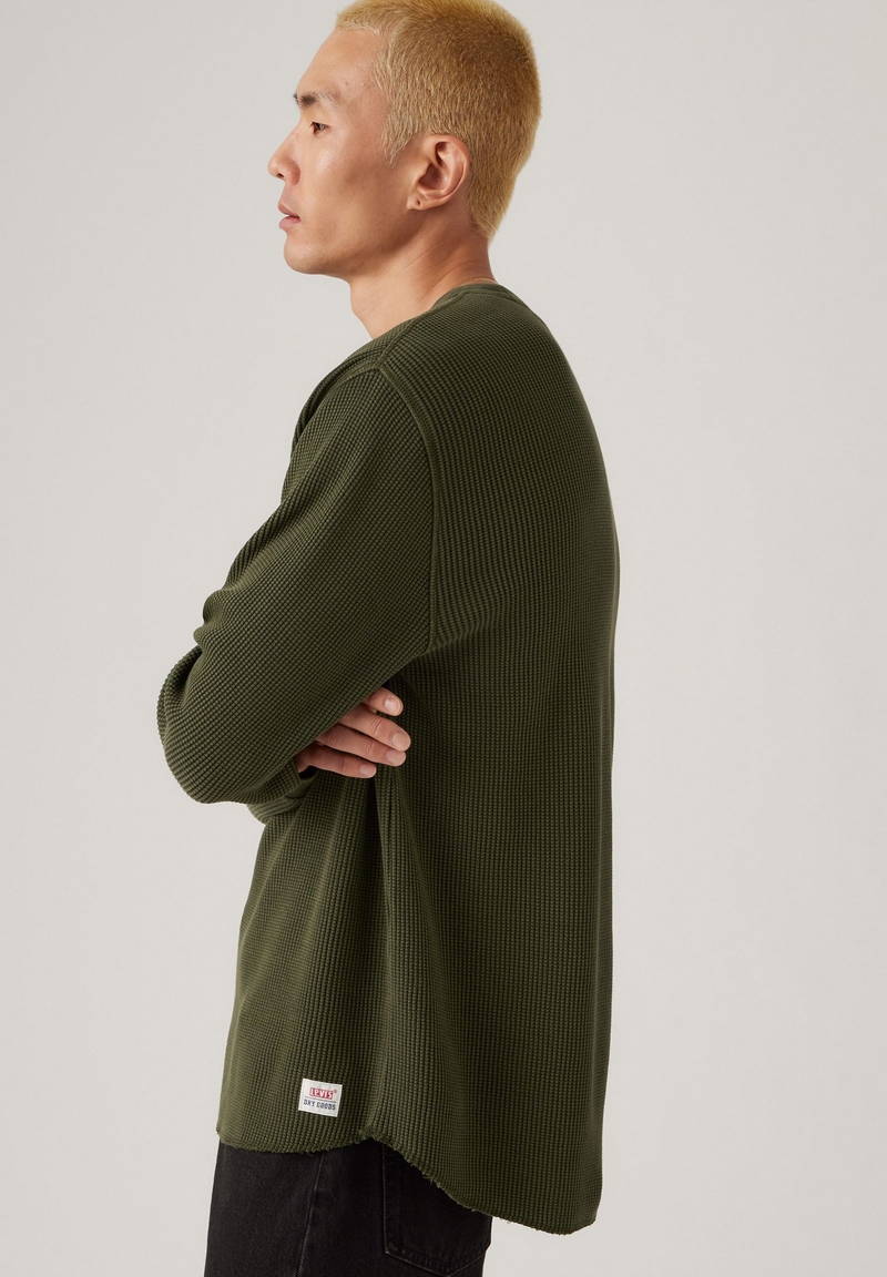 Load image into Gallery viewer, Levi&#39;s Men&#39;s Long Sleeve Relaxed Thermal T-Shirt Green A92490019
