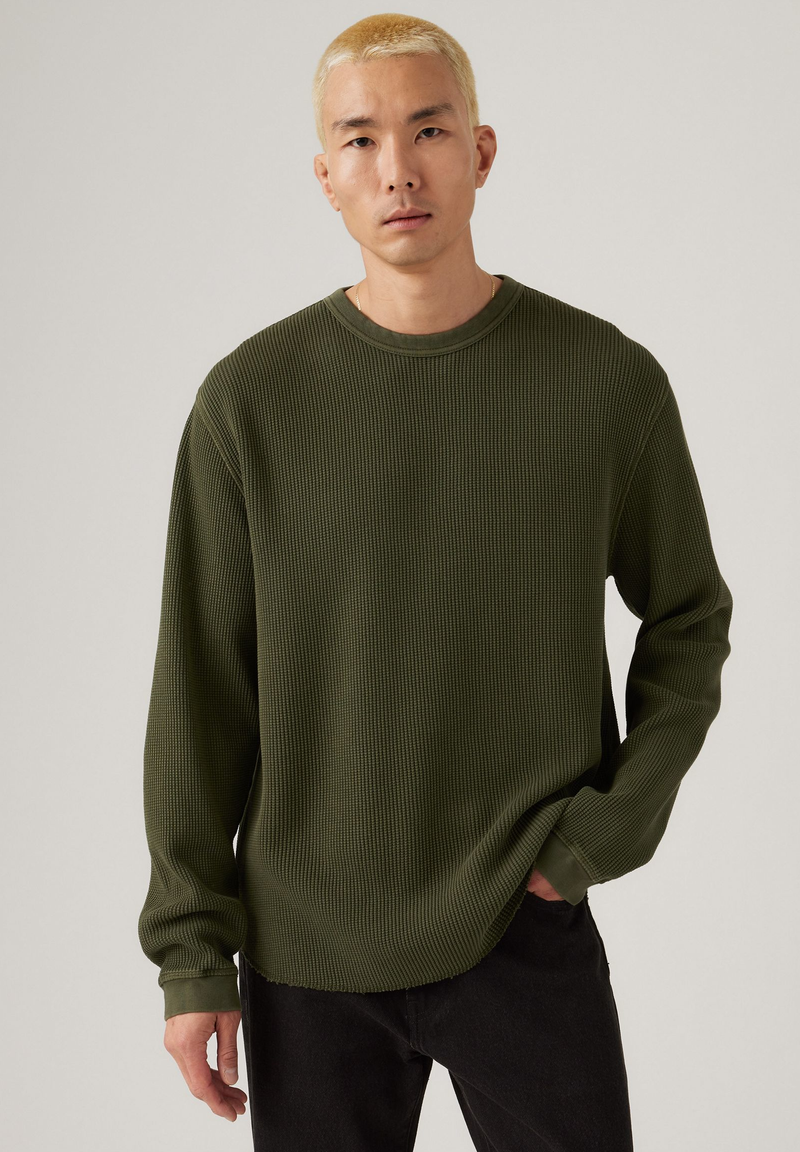 Load image into Gallery viewer, Levi&#39;s Men&#39;s Long Sleeve Relaxed Thermal T-Shirt Green A92490019
