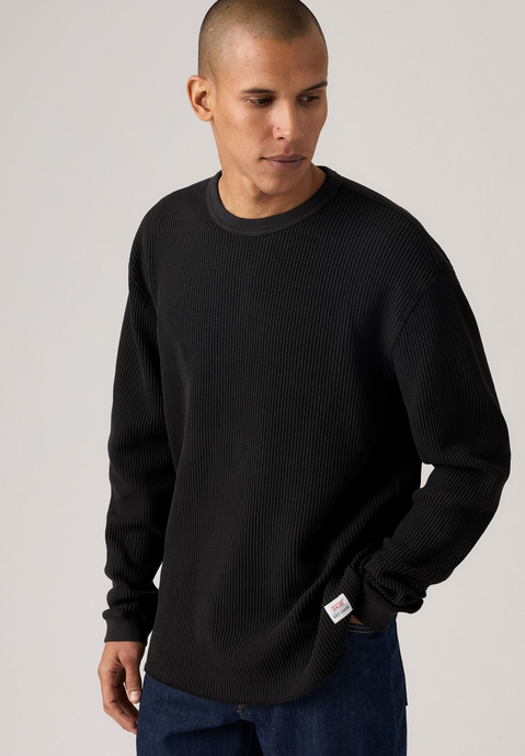 Levi's Men's Long Sleeve Relaxed Thermal T-Shirt Black A92490025