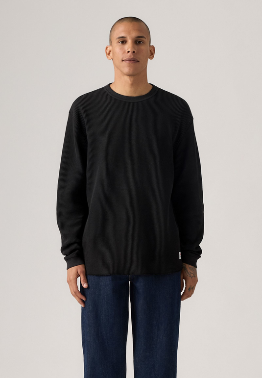Levi's Men's Long Sleeve Relaxed Thermal T-Shirt Black A92490025