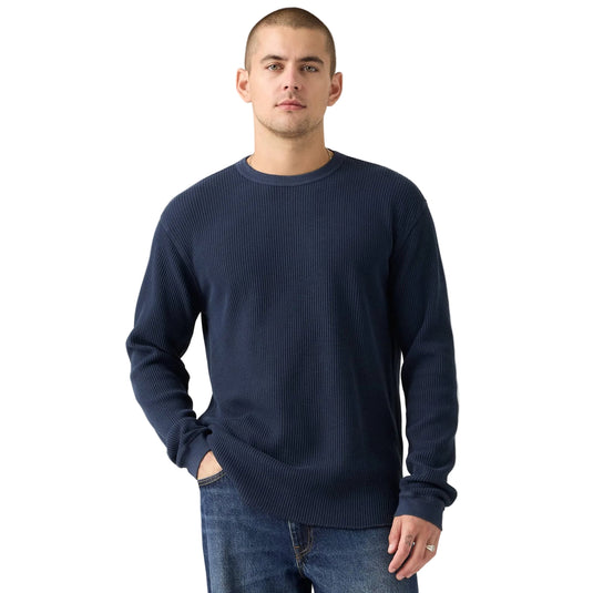 Levi's Men's Long-sleeve Relaxed Thermal Garment Dye Night Navy 009NP0010