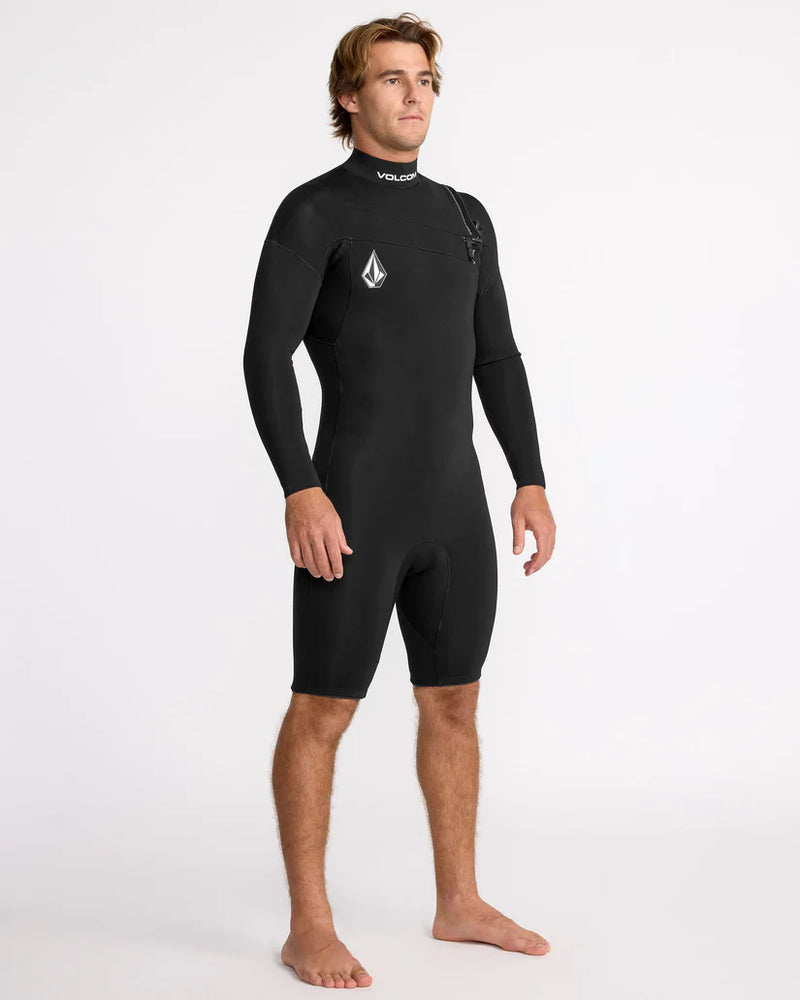 Load image into Gallery viewer, Volcom Men&#39; 2/2MM Long Sleeve Spring Wetsuit Black A9532200_BLK

