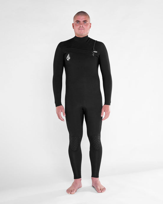 Volcom Men's Modulator 4/3mm Chest Zip Wetsuit Black A9532204_BLK